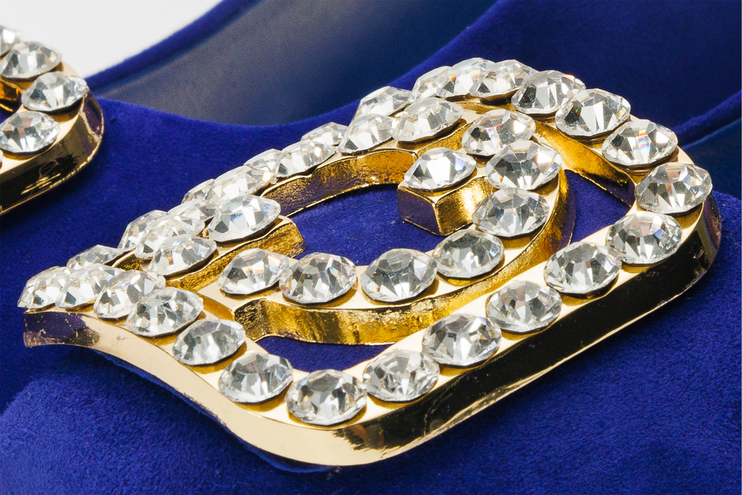 Zapatos de tacón cuadrado de piel de ante azul para mujer de California Sax