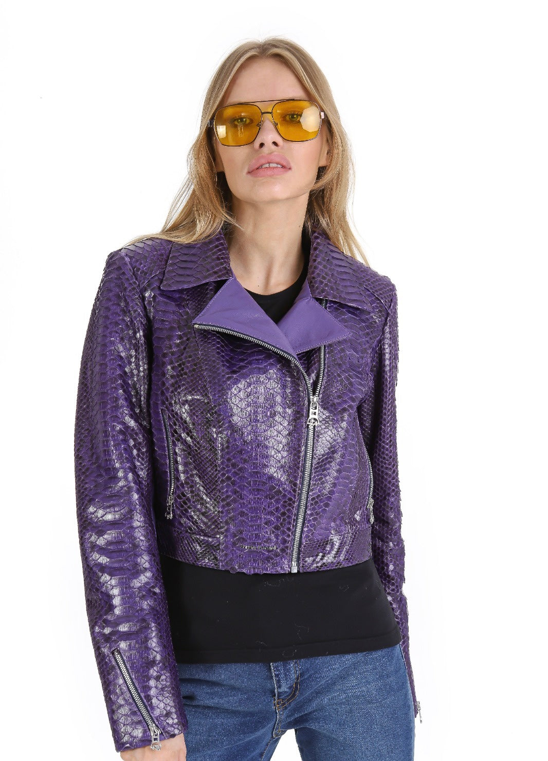 La chaqueta de cuero para mujer Rubert Purple Pyht