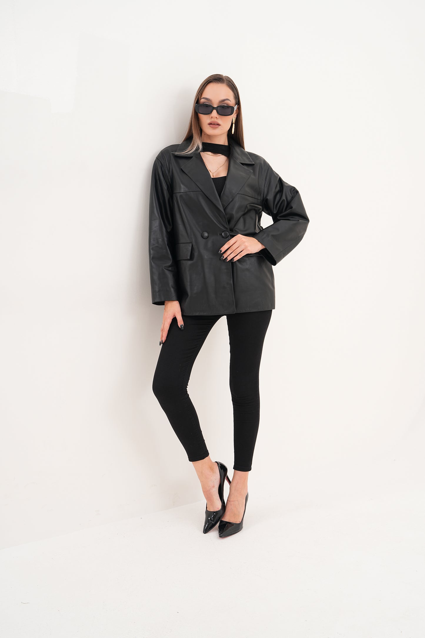 The Viva Black Leather Women Jacket