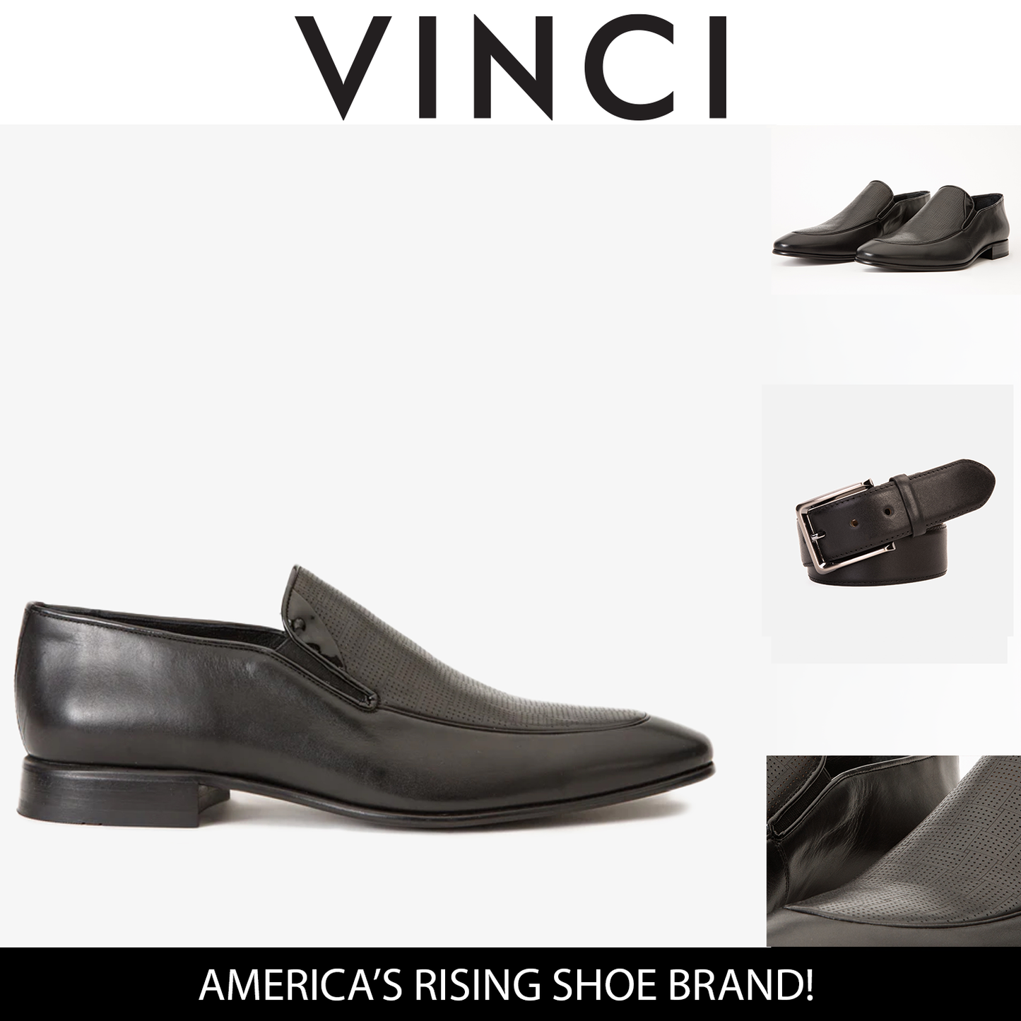 Mocasín de piel negro para hombre de Migues