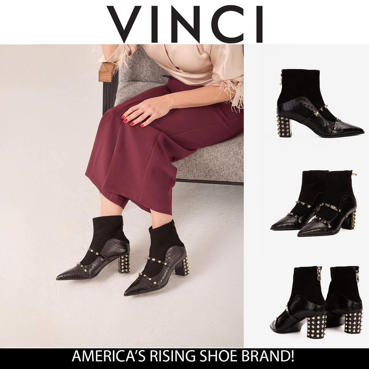 The Valentina Leather Block Heel Women Boot