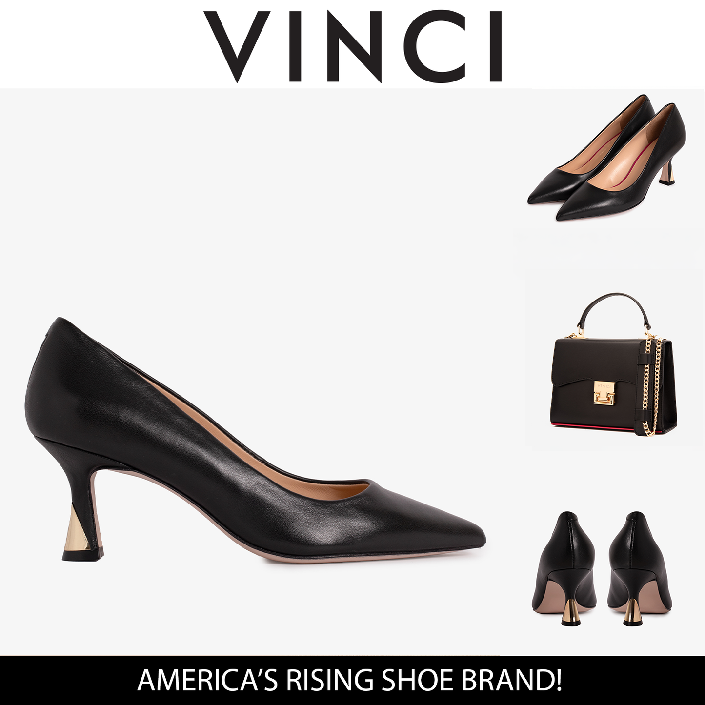 El zapato de salón de piel negra Brunello para mujer
