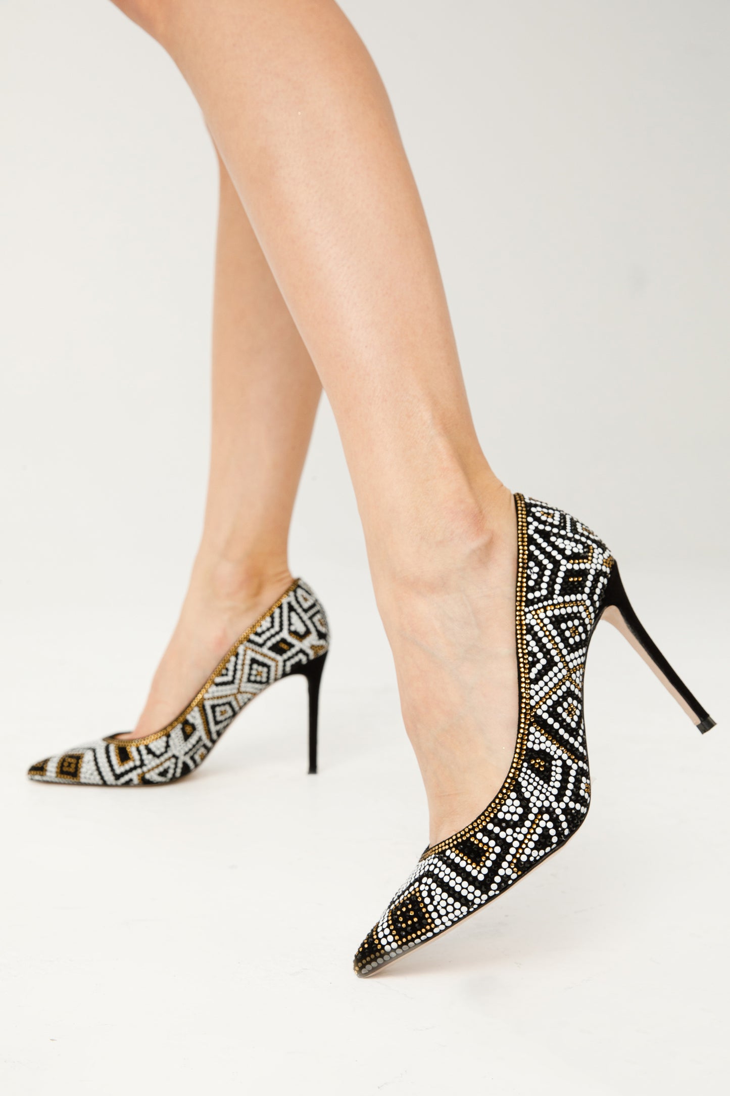 Zapatos de salón Nampula de piel con purpurina negra para mujer