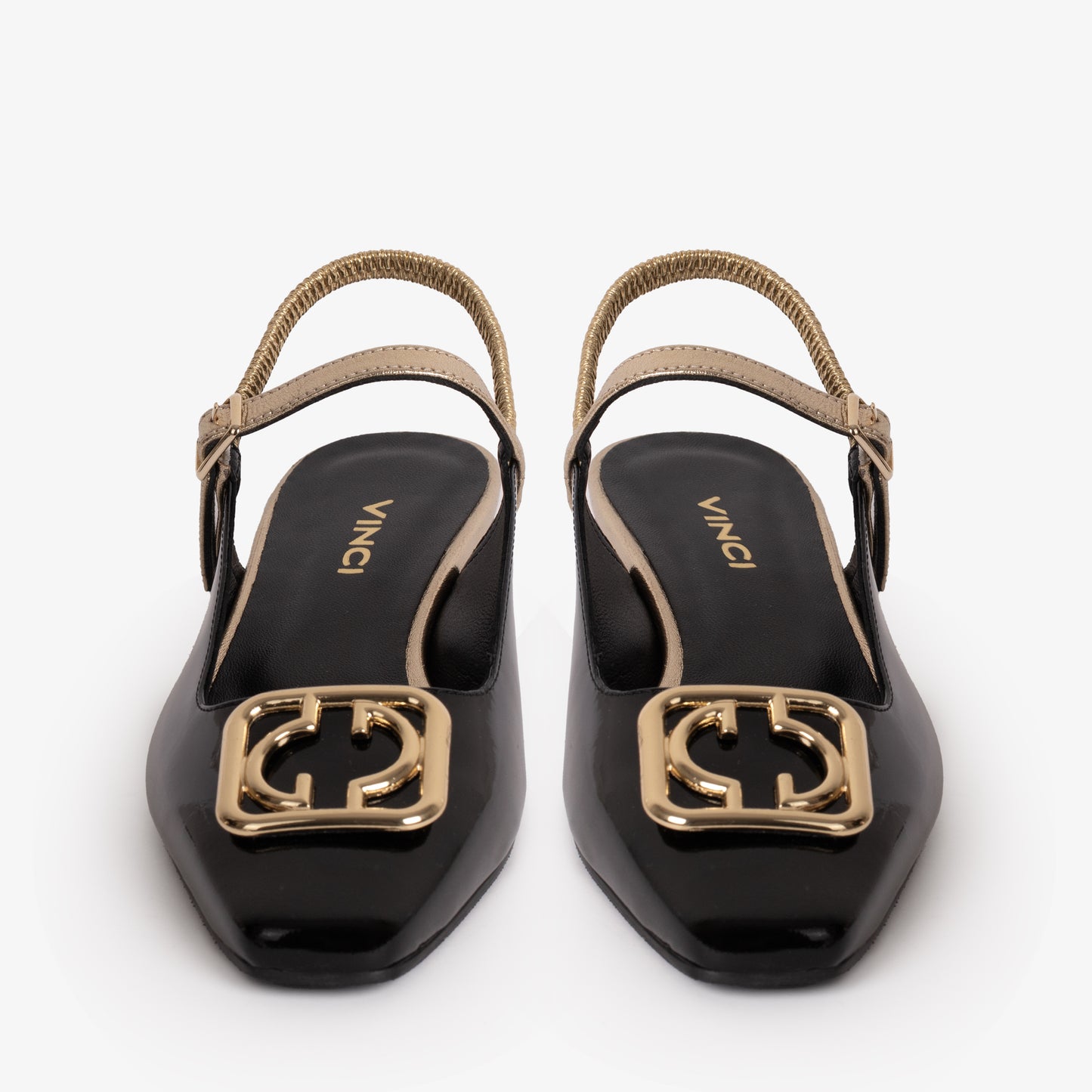 The Rosalinda Black Leather Women Flat Slingback Sandal