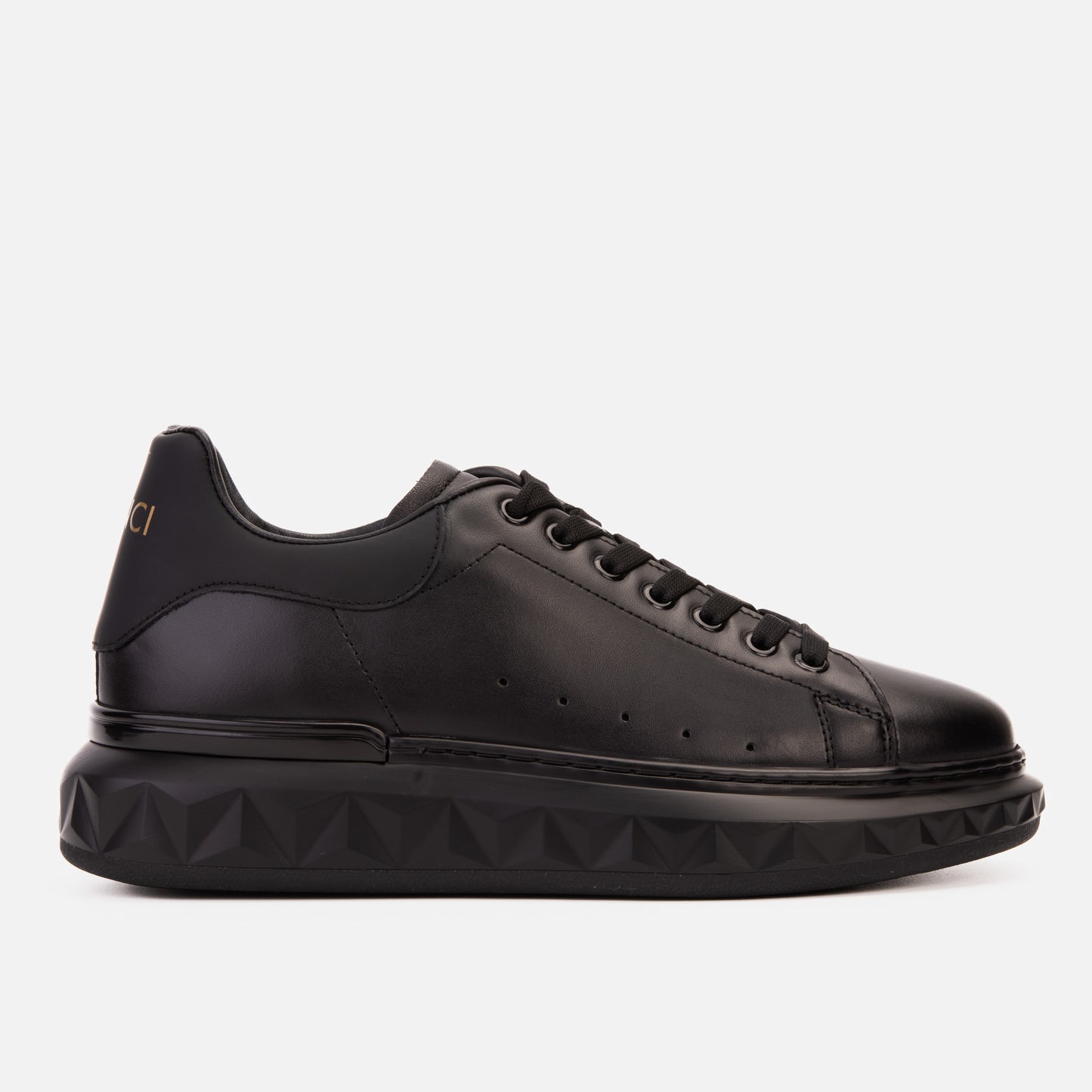The Linq Black Leather Men Sneaker