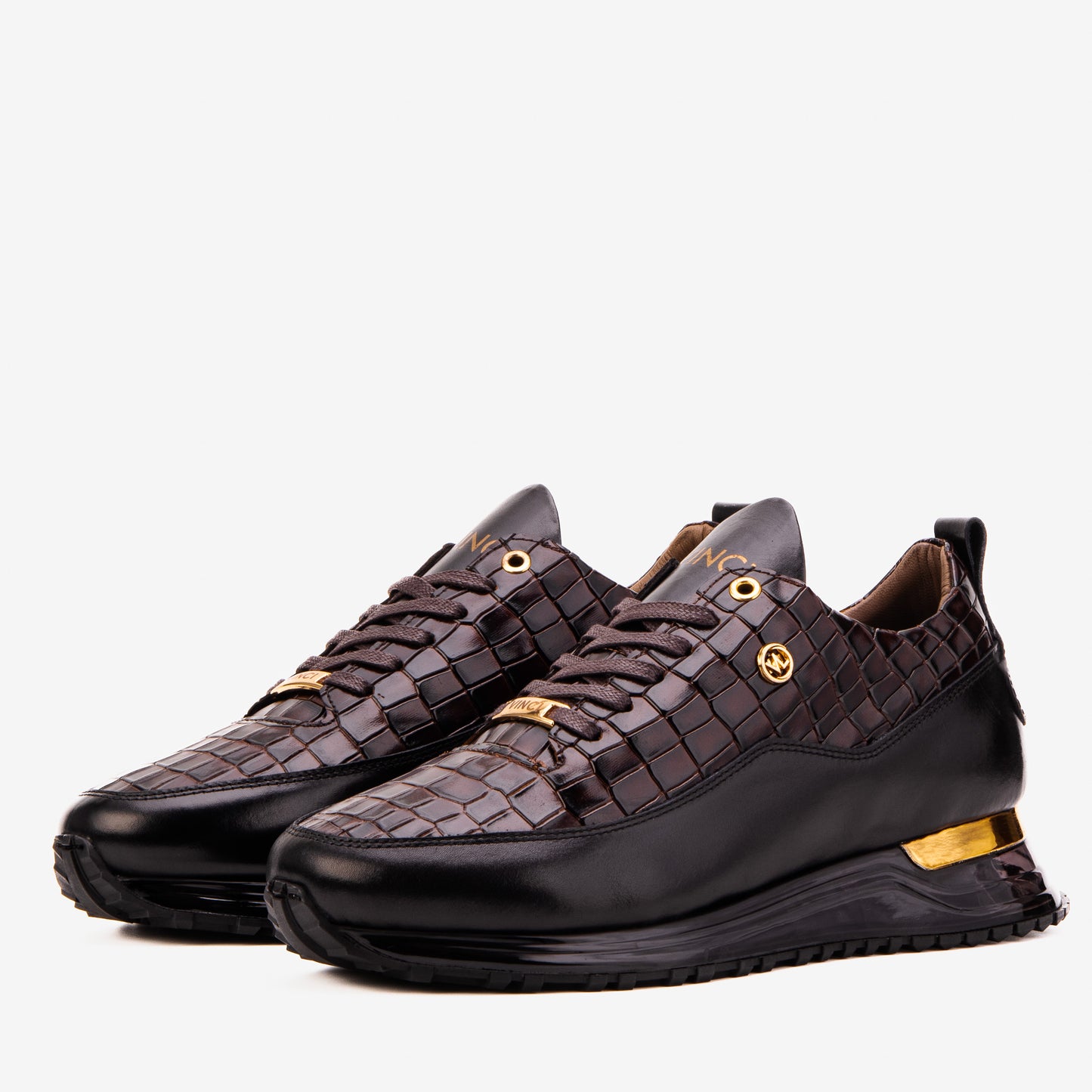 The Marseille Brown Croc-Embossed Leather Men Sneaker