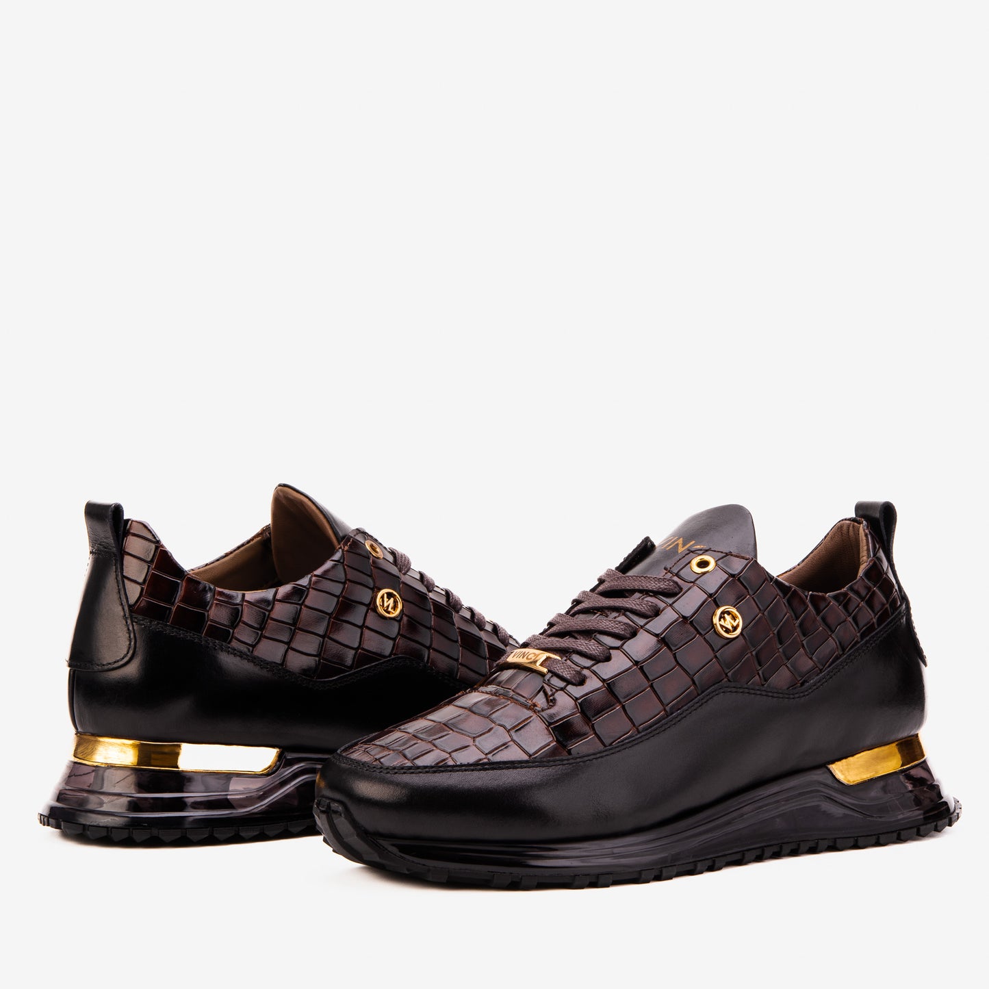 The Marseille Brown Croc-Embossed Leather Men Sneaker