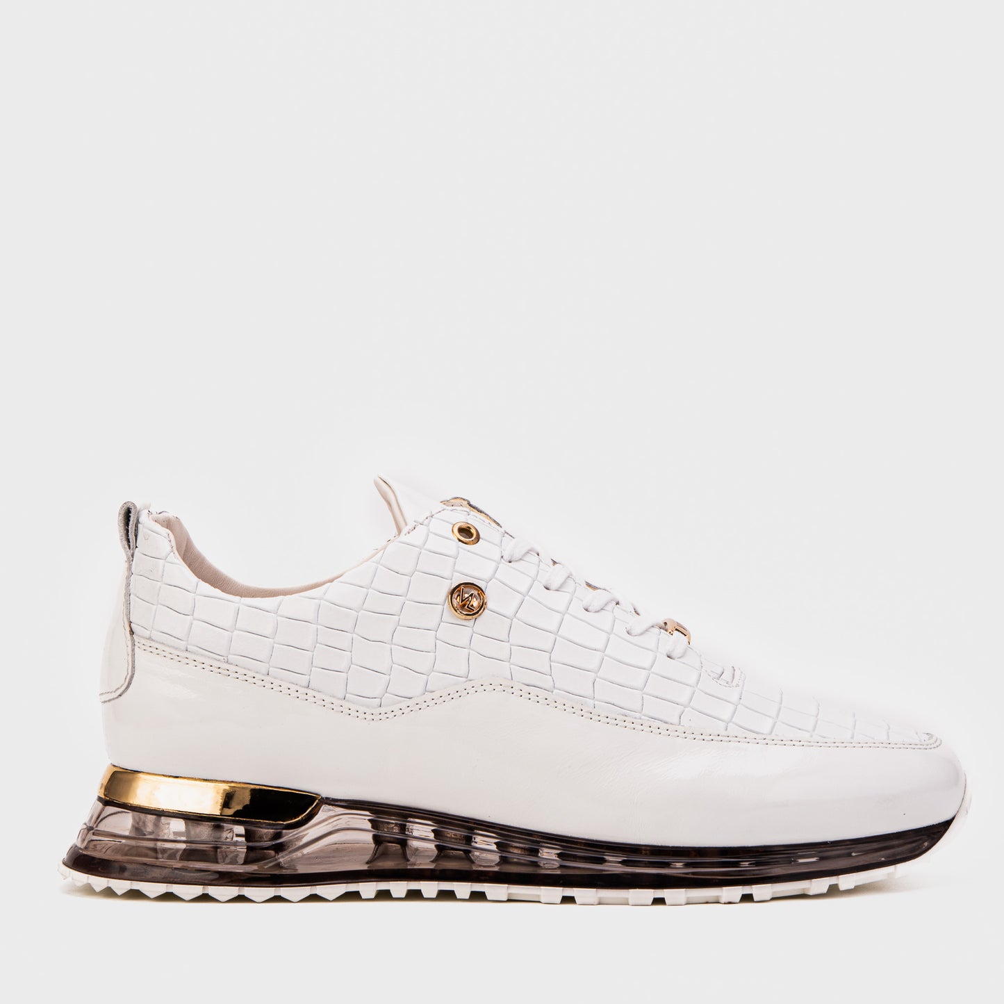 The Marseille White Croc-Embossed Leather Men Sneaker