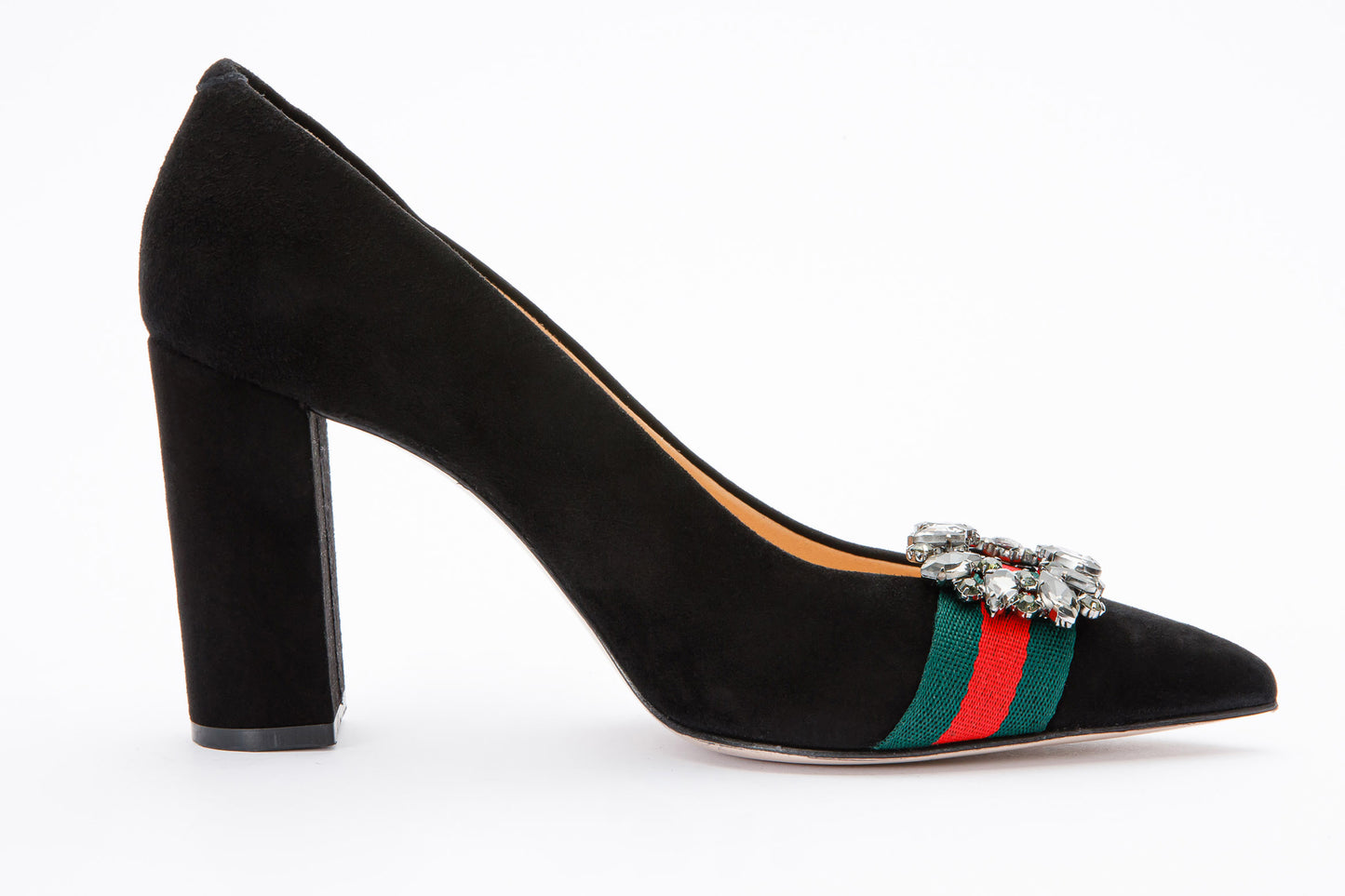 Zapatos de tacón de bloque de piel de ante negra Afega para mujer