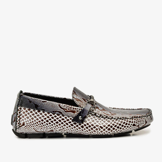 Mocasines Bit Drive de Bolonia en blanco y negro para hombre