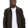 The Albendin Green Leather Men  Jacket