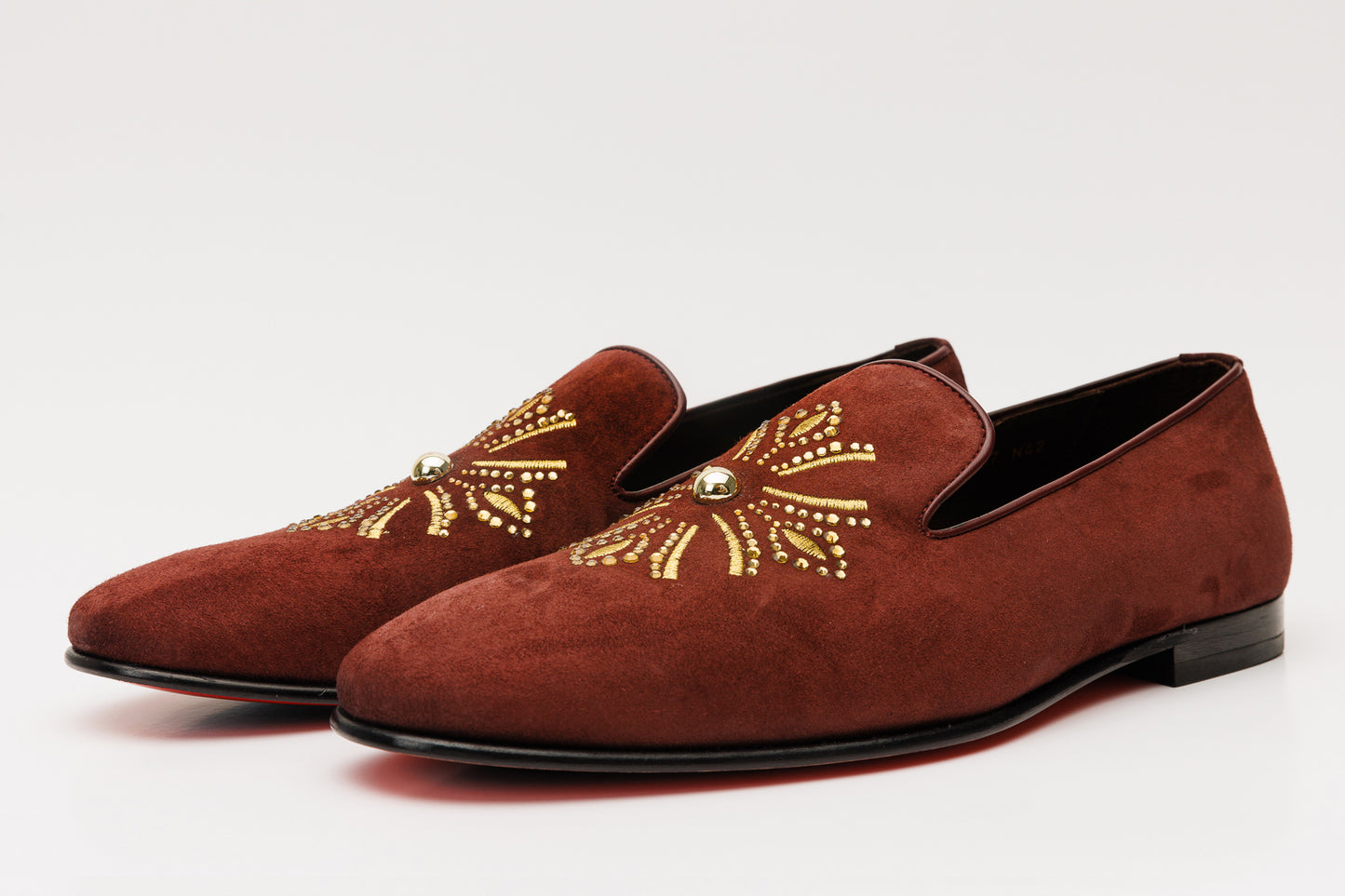 Mocasines sin cordones de ante burdeos de Lazio Shoe para hombre
