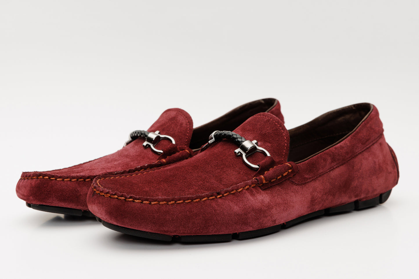 Mocasín Bit Drive de piel de ante burdeos Bari para hombre