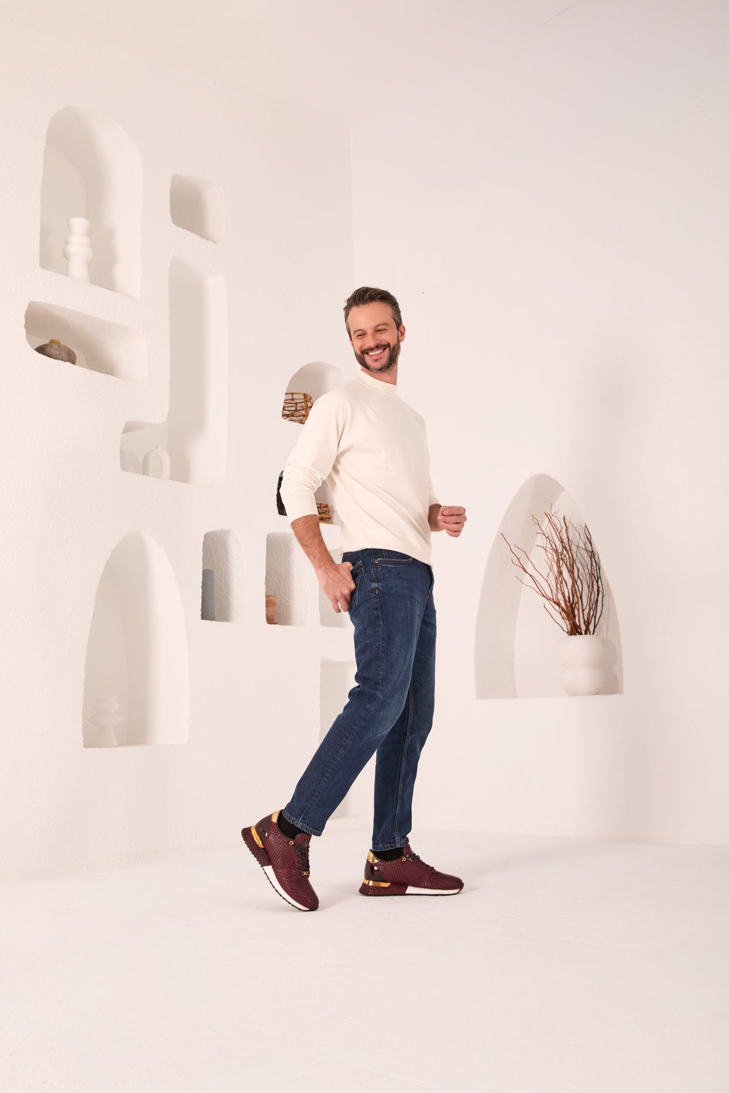 The Majesty Burgundy Leather Men Sneaker