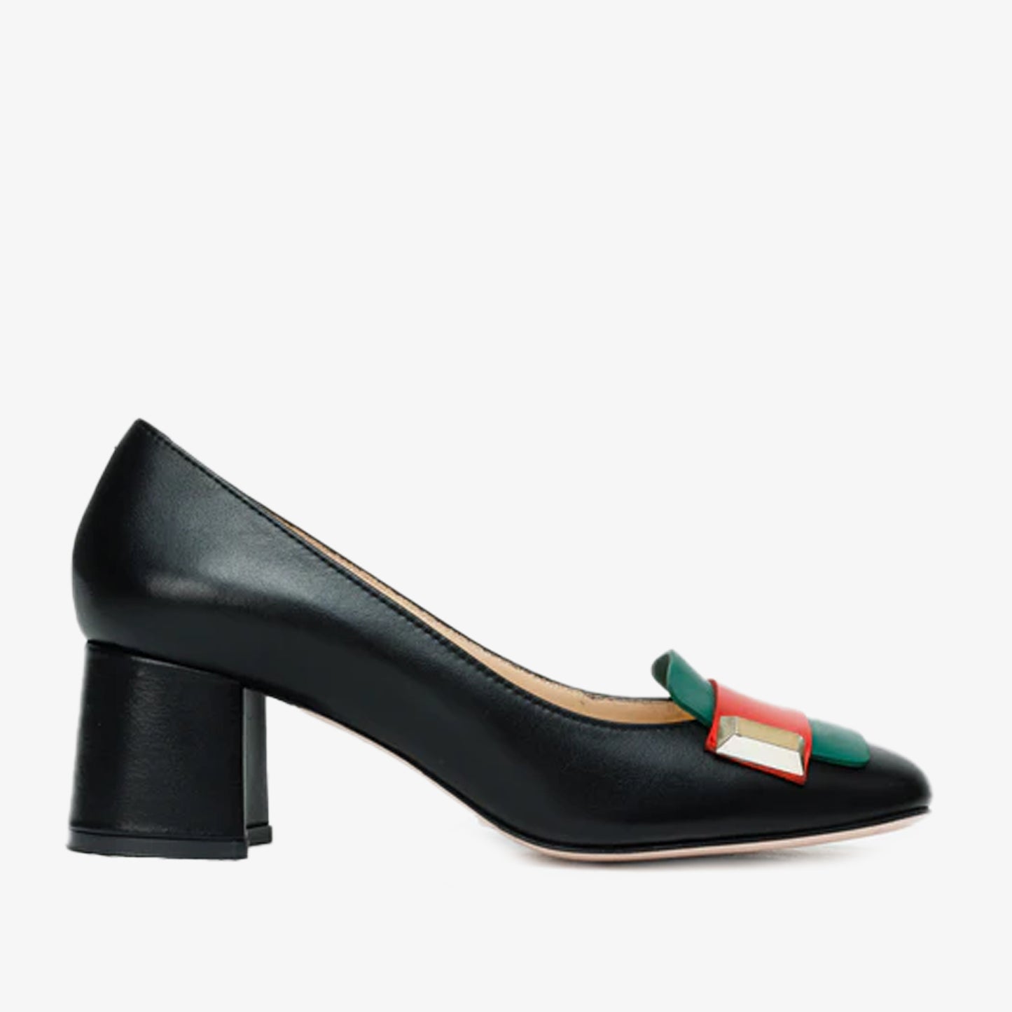 Zapatos de tacón de bloque de cuero negro Olney para mujer 