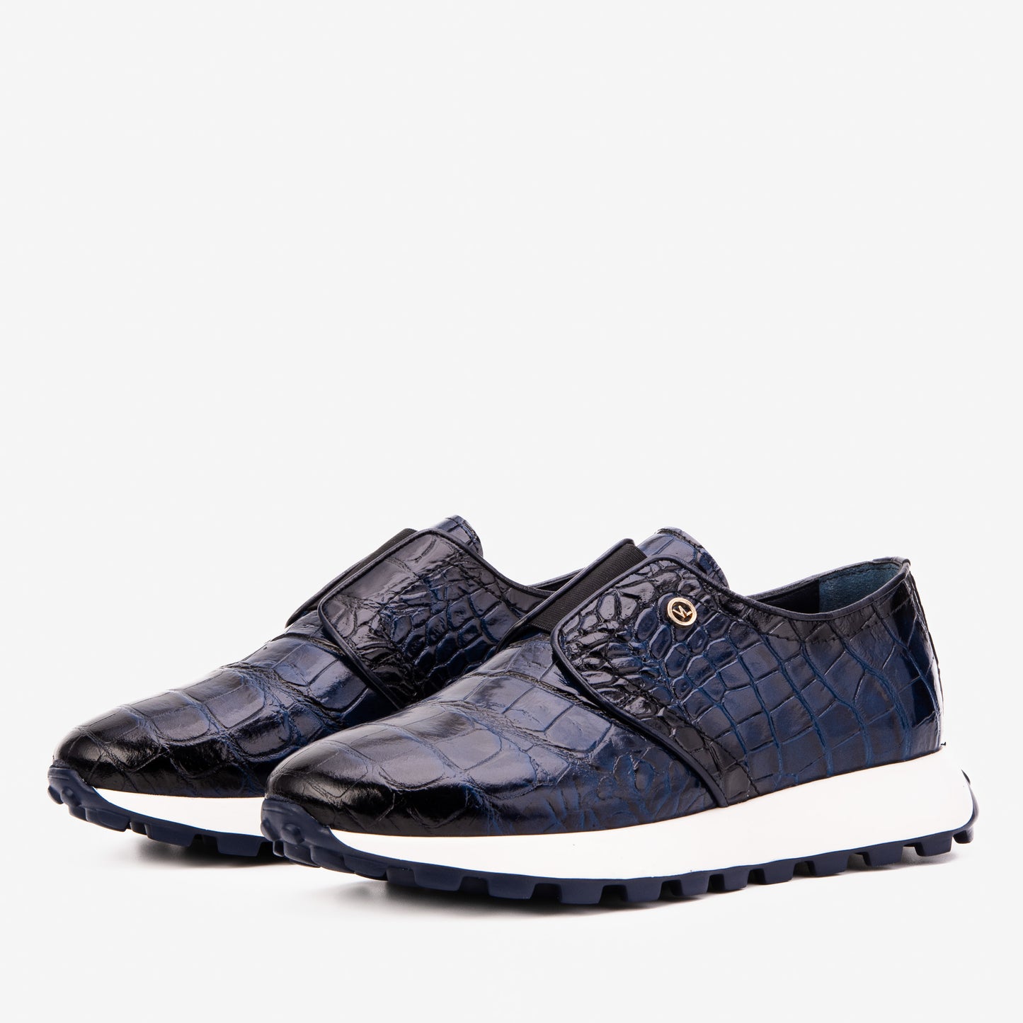 Zapatilla para hombre de cuero azul marino Corteggio
