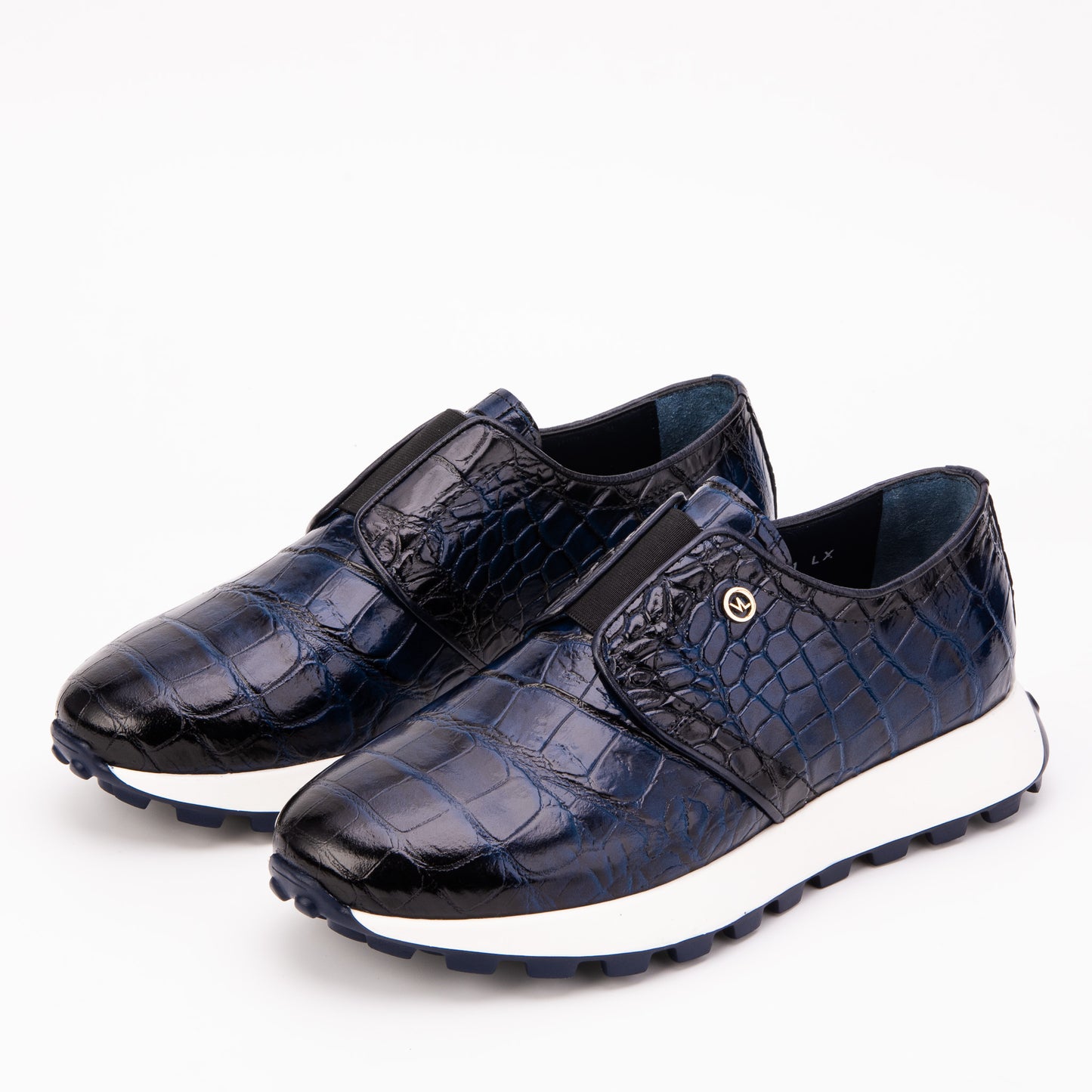 Zapatilla para hombre de cuero azul marino Corteggio