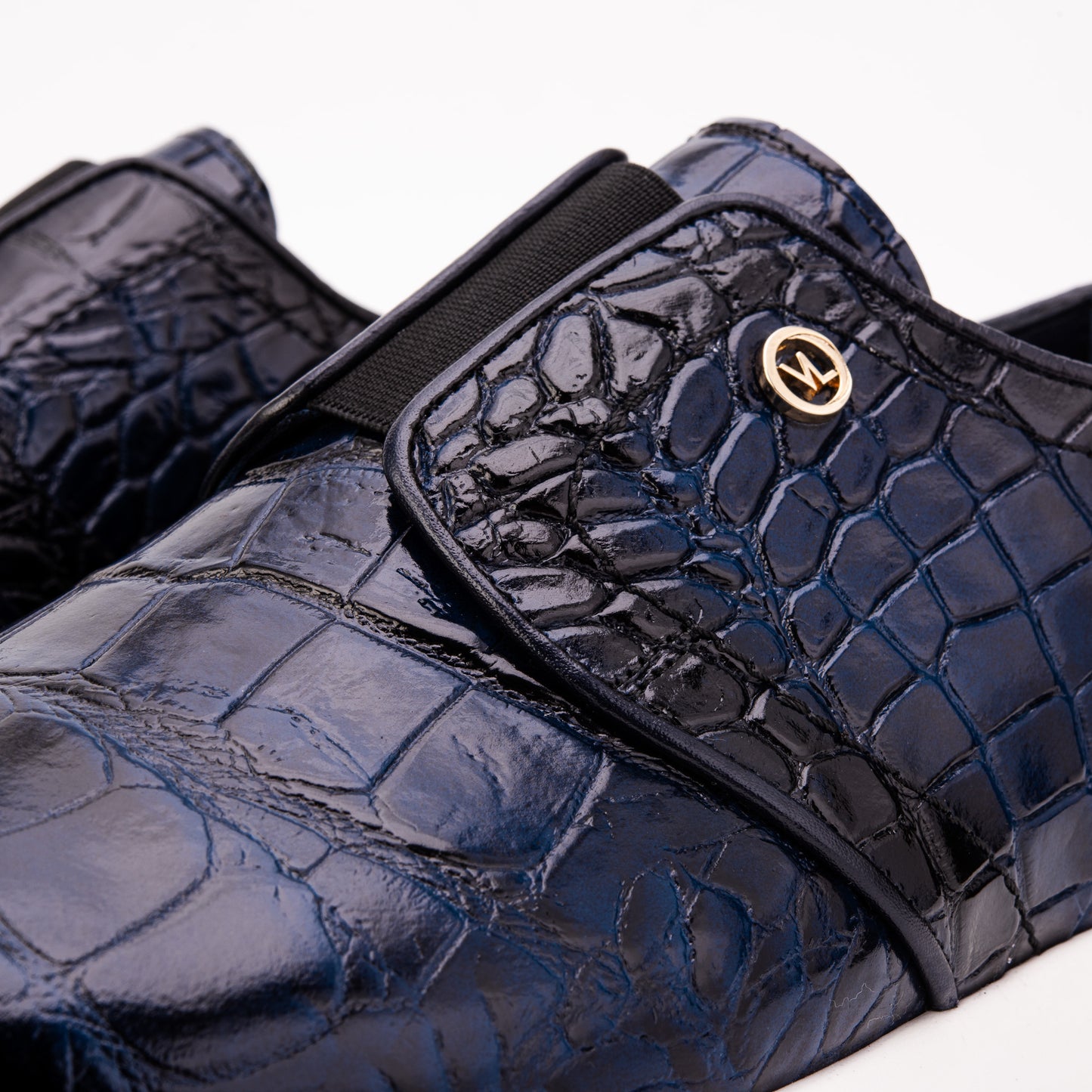 Zapatilla para hombre de cuero azul marino Corteggio