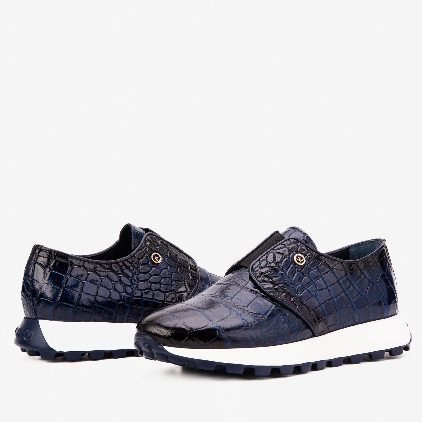 Zapatilla para hombre de cuero azul marino Corteggio