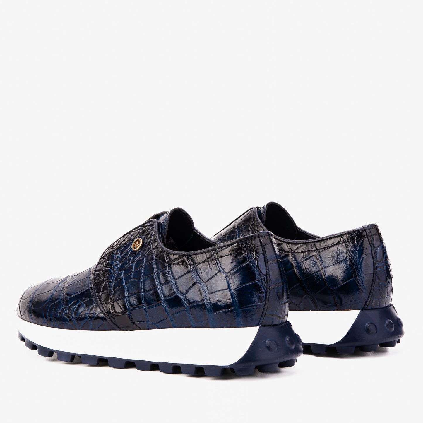 Zapatilla para hombre de cuero azul marino Corteggio
