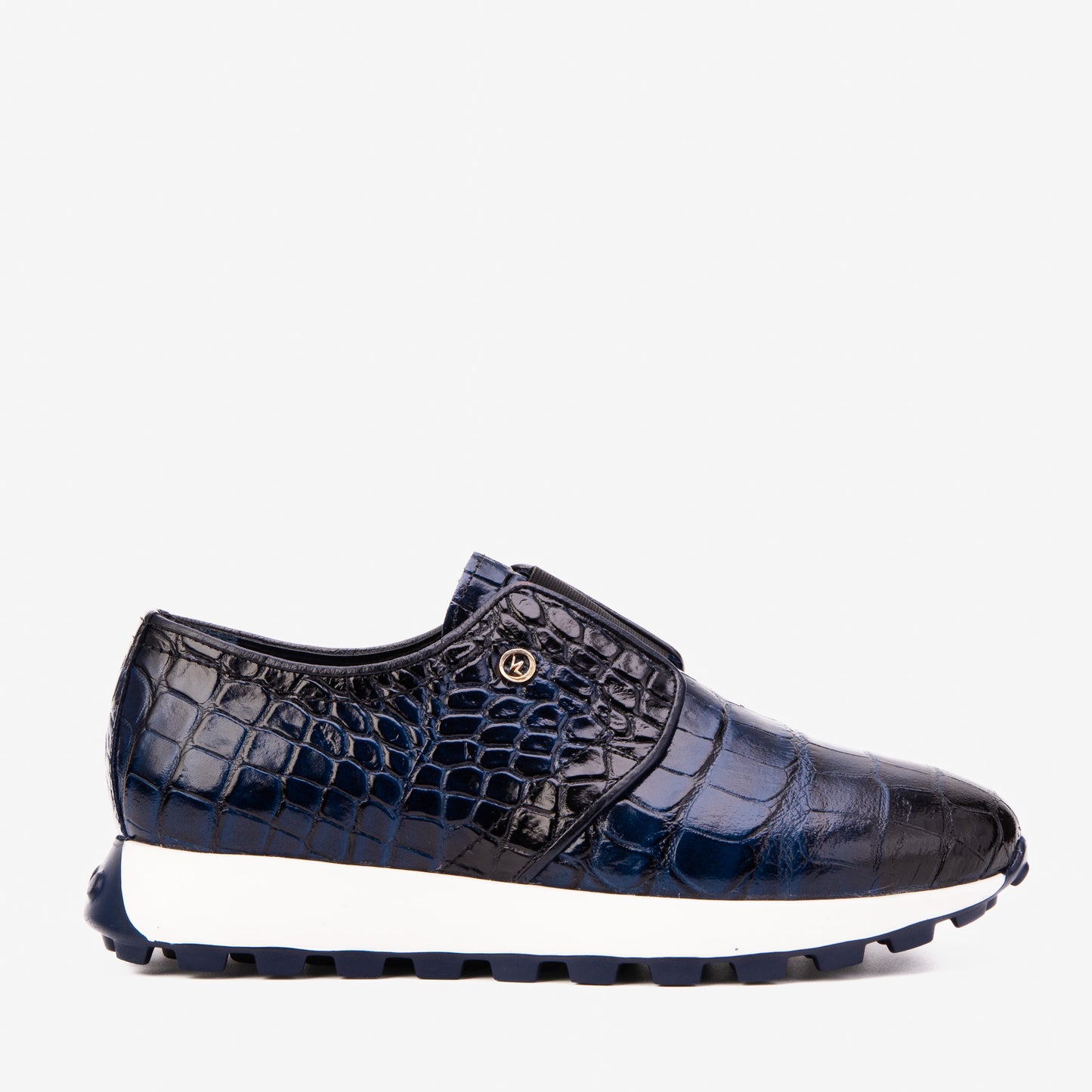 Zapatilla para hombre de cuero azul marino Corteggio