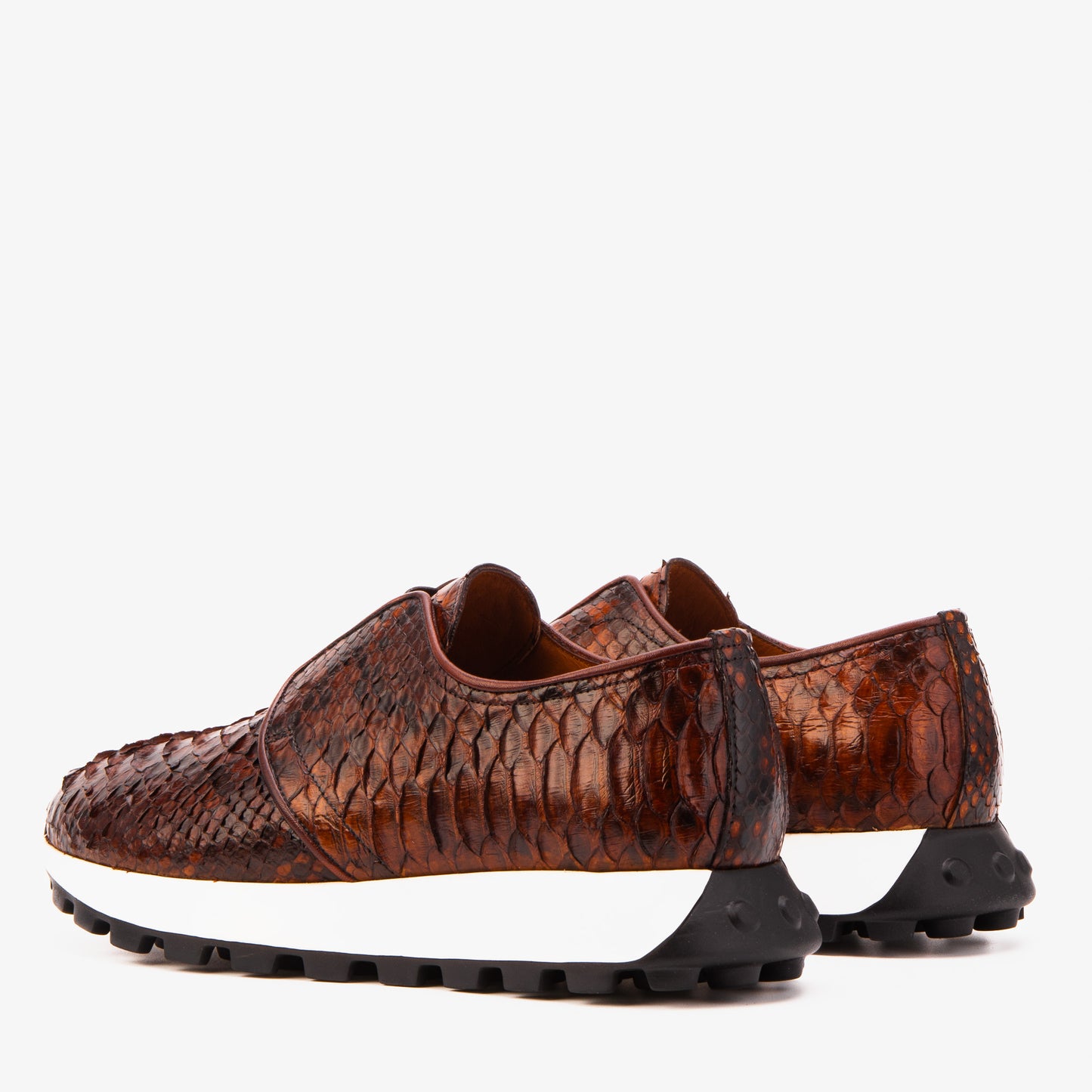 The Obsidian Tan  Python Leather Men Sneaker