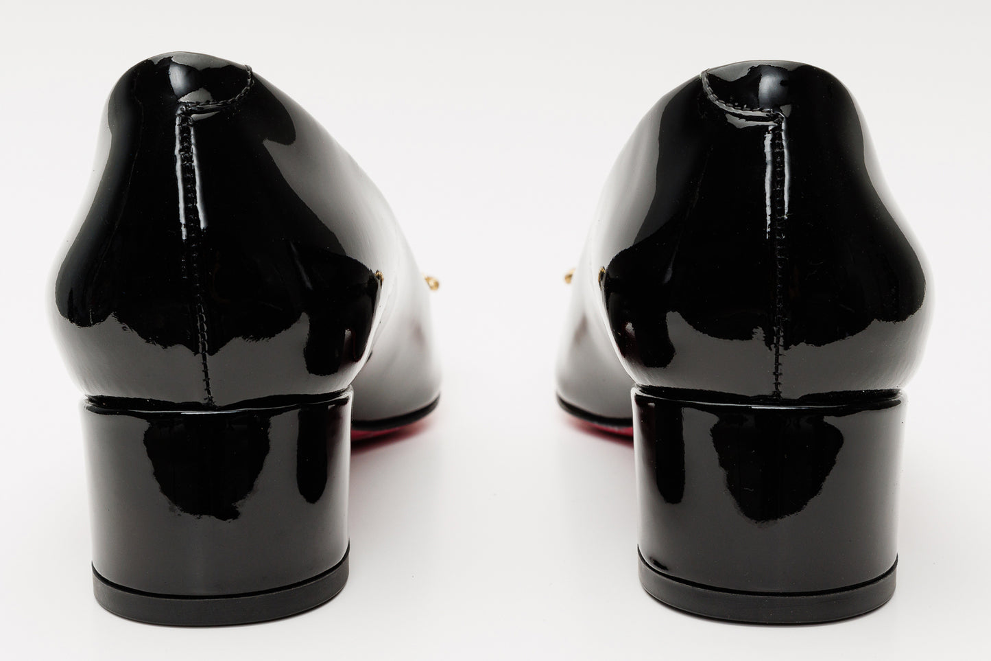 The Foggia Black Leather Block Heel Pump Women Shoe