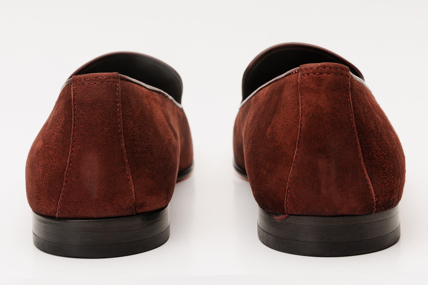 Mocasines sin cordones de ante burdeos de Lazio Shoe para hombre