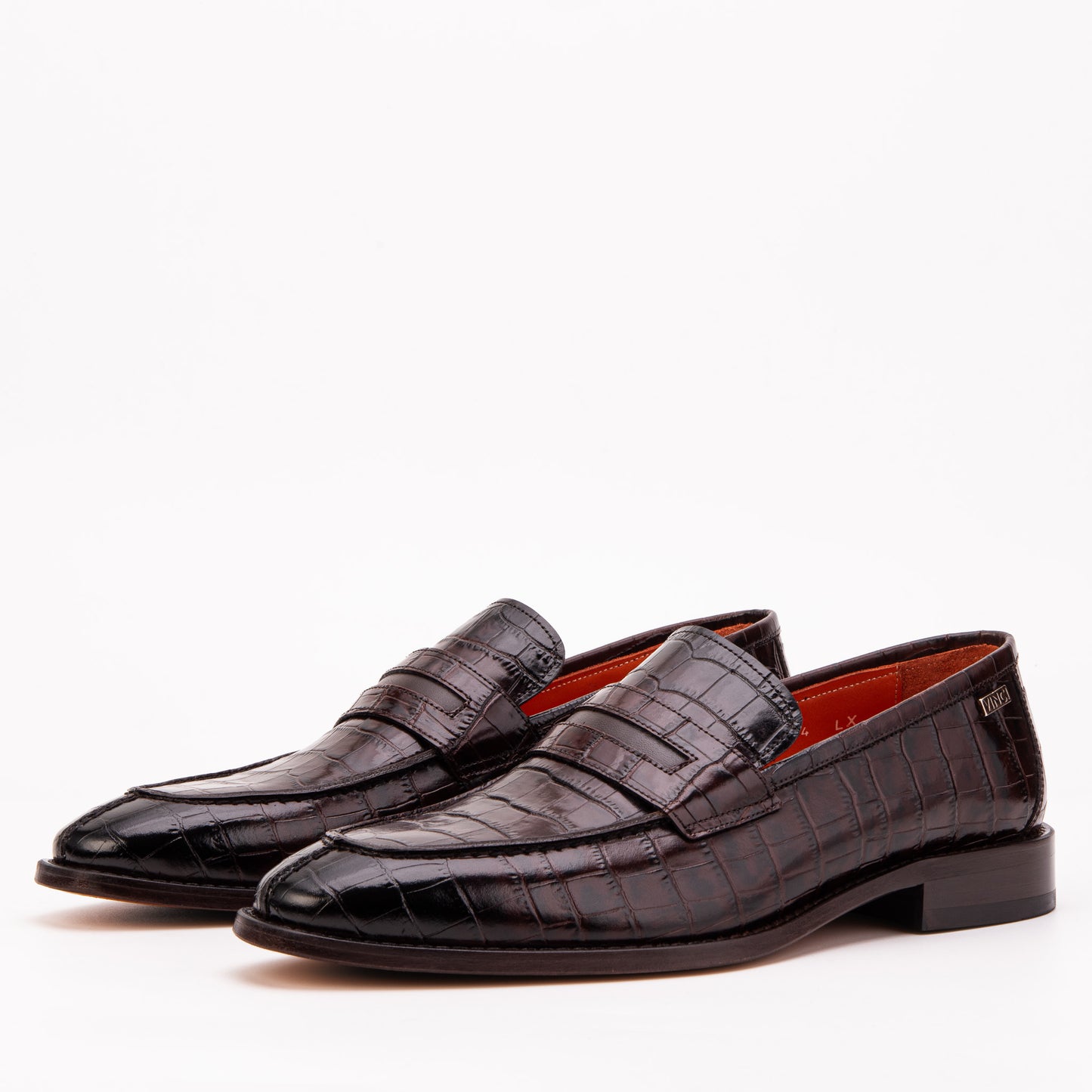 The Stradale Espresso Crocodile Leather Men Penny Loafer