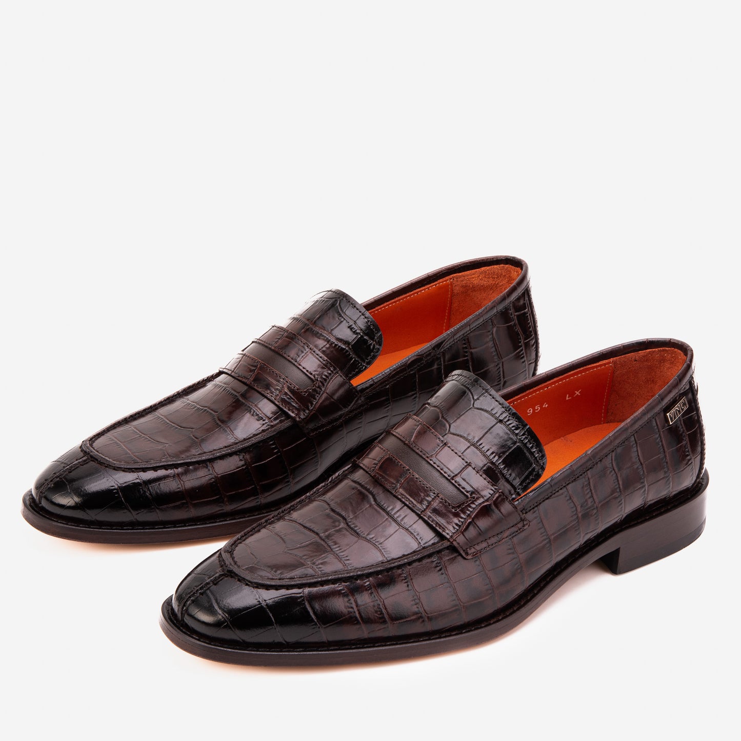 The Stradale Espresso Crocodile Leather Men Penny Loafer