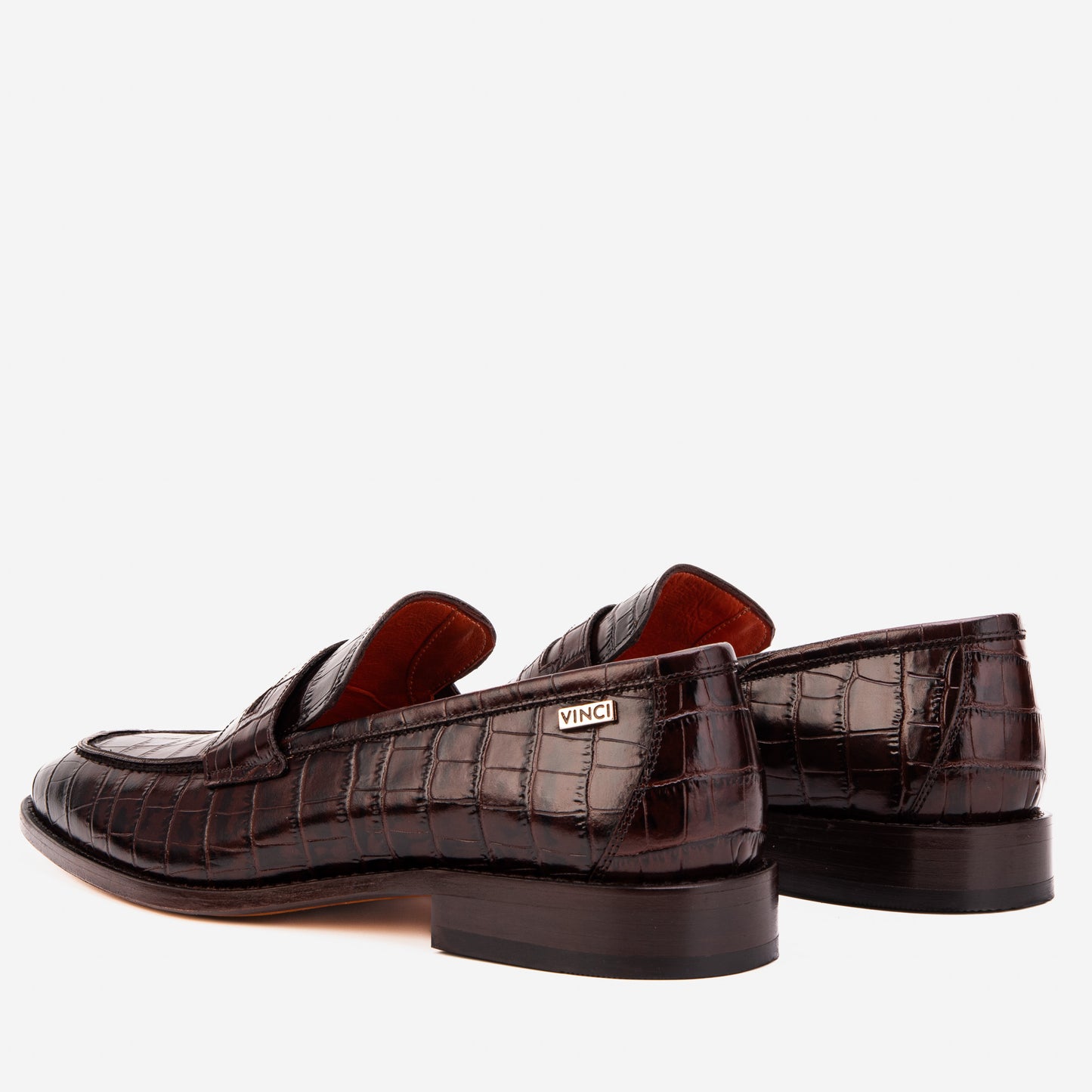 The Stradale Espresso Crocodile Leather Men Penny Loafer