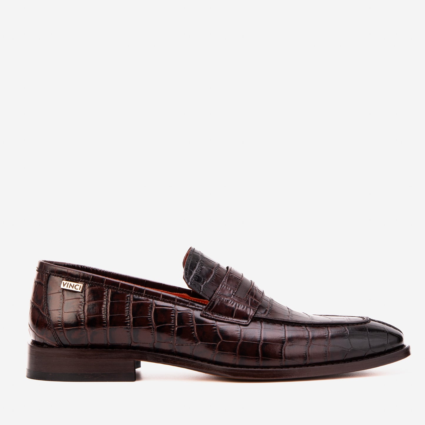 The Stradale Espresso Crocodile Leather Men Penny Loafer