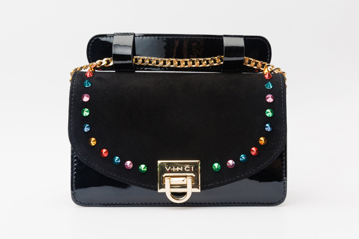 The Caris Black Leather Handbag