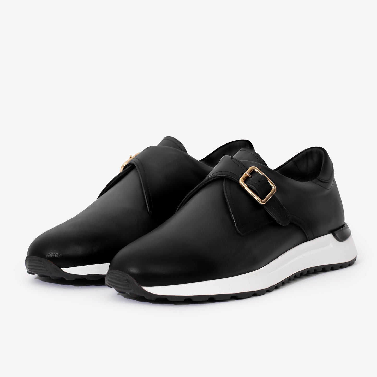 Las Zapatillas de Mujer de Cuero de Búfalo Negro Luxe