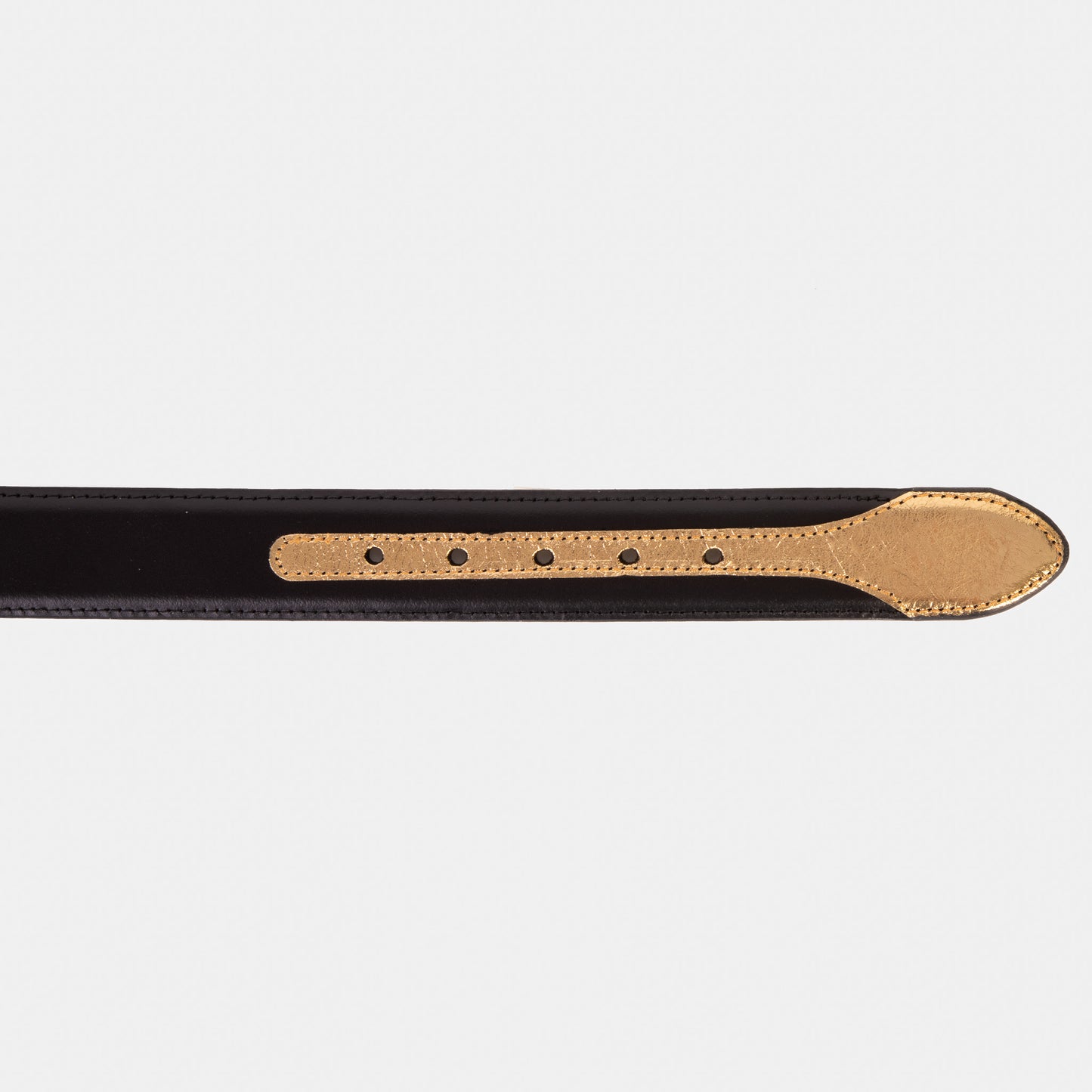 The Arda Black & Gold Leather Belt