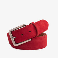 Cinturón de piel de ante rojo Bari 