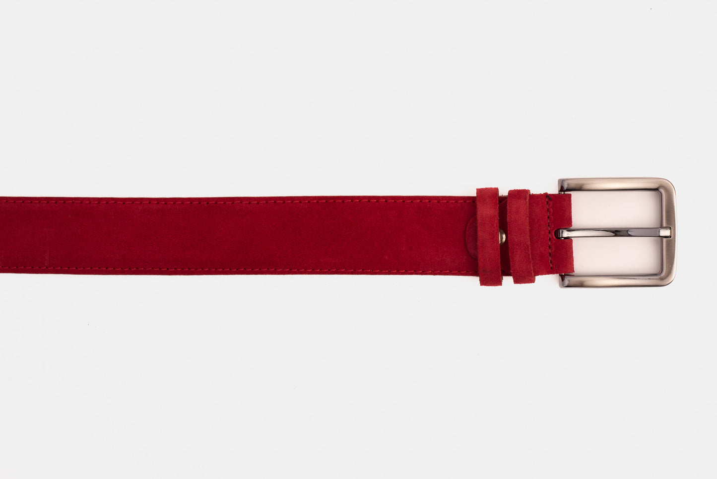 Cinturón de piel de ante rojo Bari 