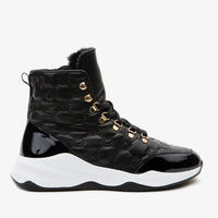The Cambridge Black Quilted Leather Ankle Women Boot Final Sale!