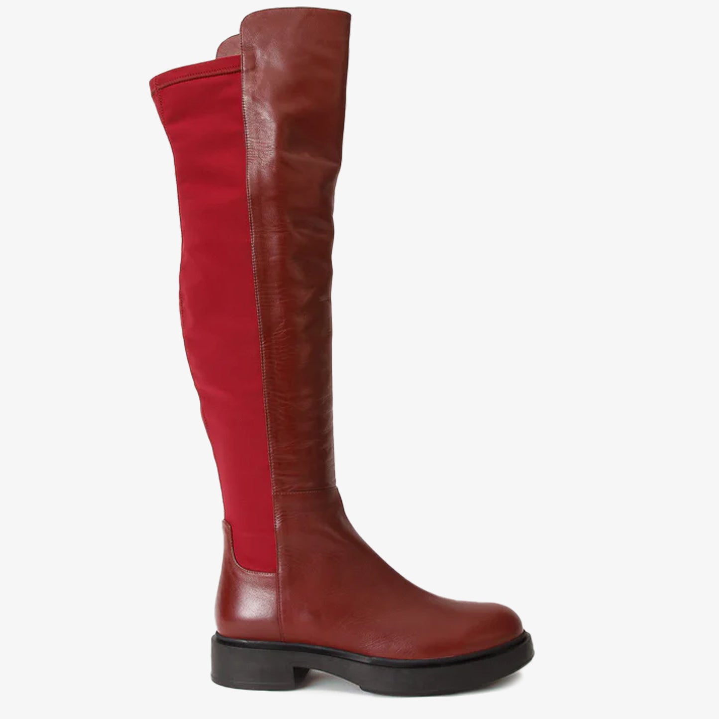 Bota hasta la rodilla de piel color burdeos para mujer Harmony Belle