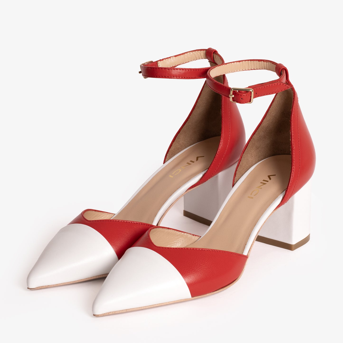 La Sandalia de Cuero Roja Noella para Mujer