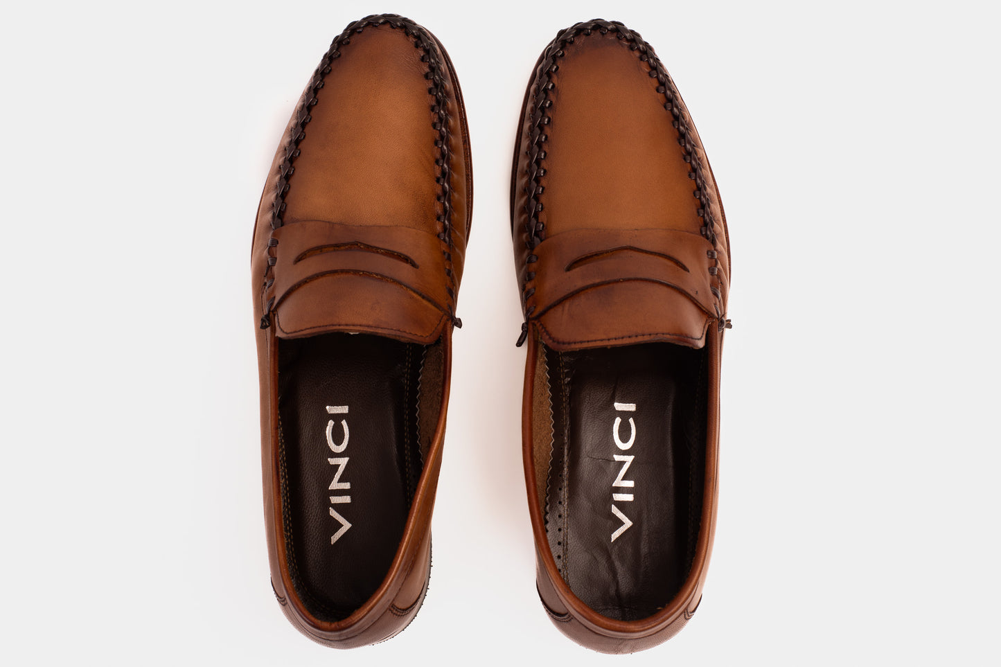 The Eregli Tan Leather Penny Loafer Men Shoe