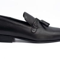 Mocasines con borlas de cuero negro Modica ¡Venta final!