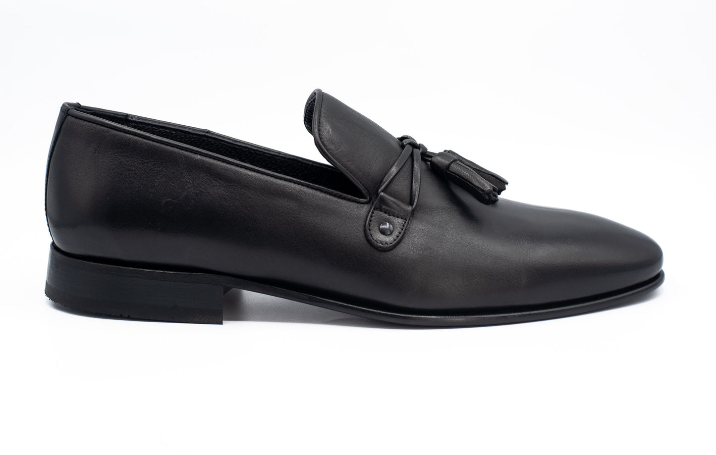 Mocasines con borlas de cuero negro Modica ¡Venta final!
