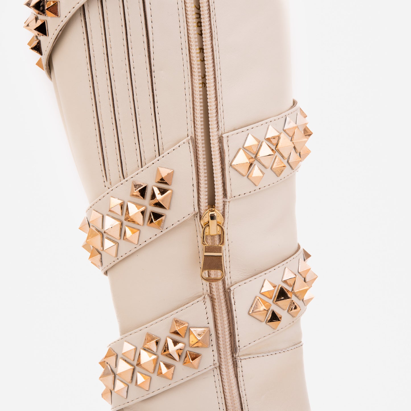 The Gladiator Cream Leather Knee High Women Boot