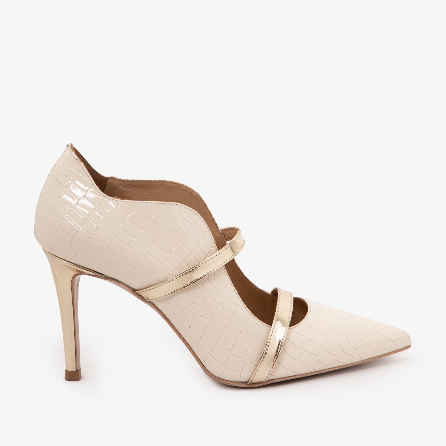 Zapatos de salón de piel de charol color crema Annapolis para mujer