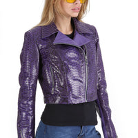 The Rubert Purple  Pyht Leather Women Jacket