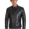 The Aristes Pythn Black Leather Men Jacket