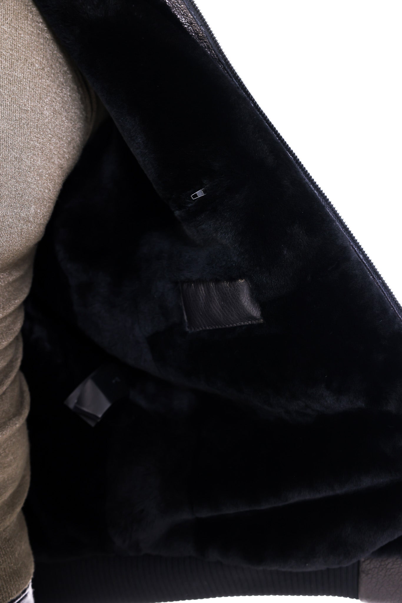 The Zervano Black Genuine Leather Fur Collar Puffer Men Jacket