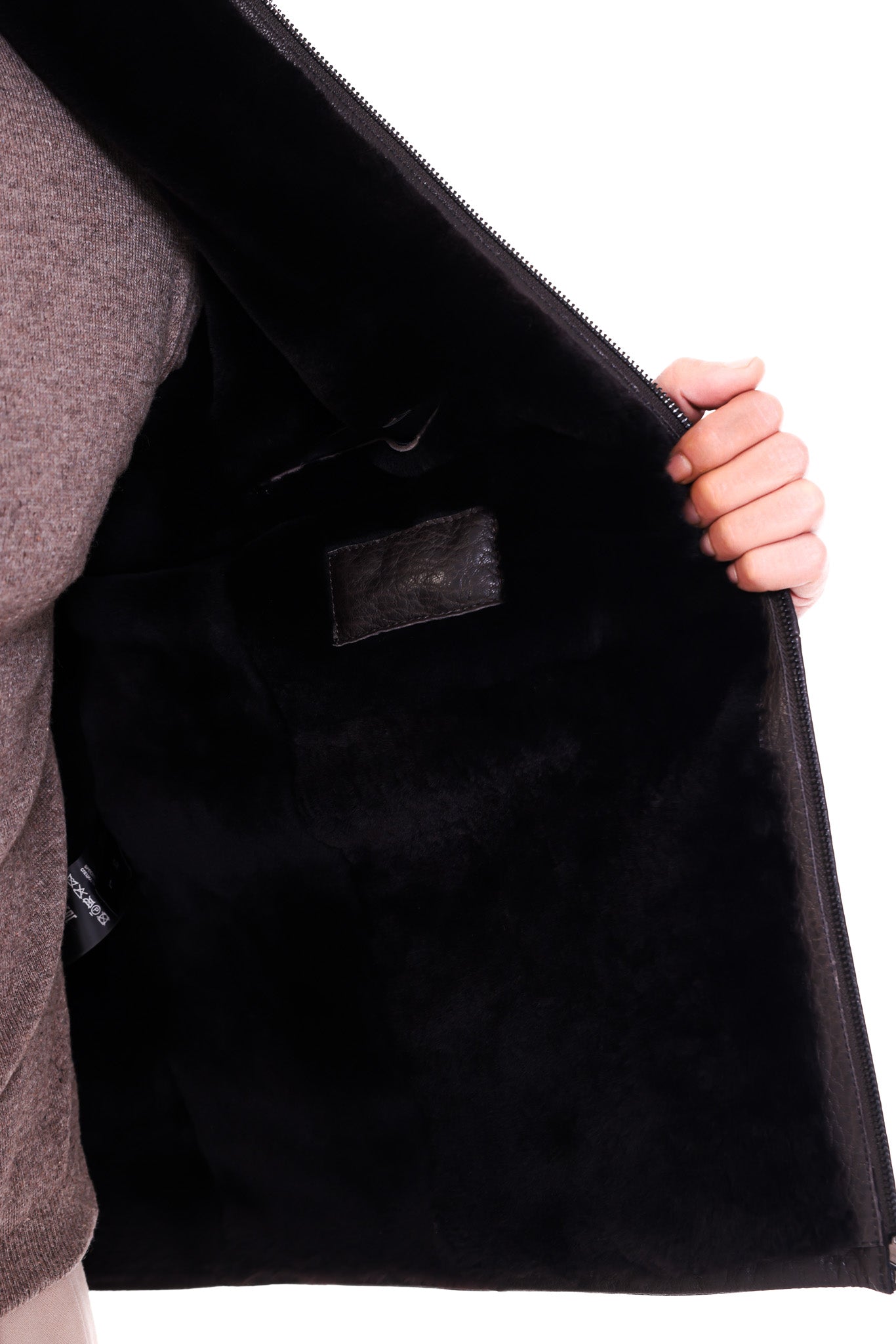 The Elvaris Dark Brown Genuine Leather Fur Collar Men Jacket
