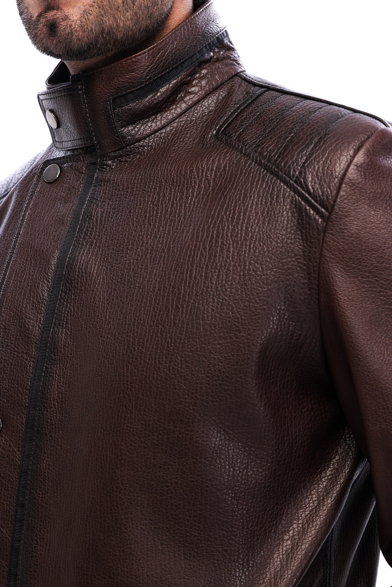 The Sondrio Brown Genuine Leather Men Jacket